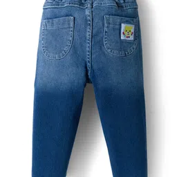 Mark & Mia Cotton Lycra Denim Full Length Jeans with Teddy Badge Detailing - Light Blue image 2