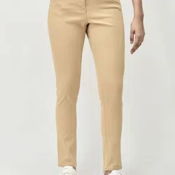 R.Code by The Roadster Life Co. Women Urban Slim Fit Mid-Rise Twill-Tan Chinos Trousers-image-5