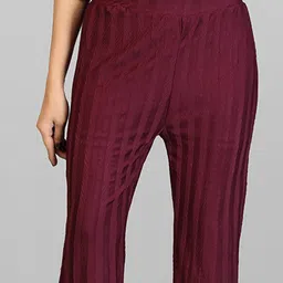 QOSHA Women Mid-Rise Wide Leg Trousers image 2