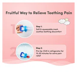 Mylo Baby Feels Natural Ultra Soft Fruit & Food Nibbler- Pink | Convenient to Introduce Fruits & Veggies to Baby | Ultra-soft Silicone Mesh for Easy Chewing | Easy One Snap Filling | Helps Relieve Teething Discomfort image 3