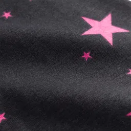 Pine Kids Cotton Lycra Knit Full Length Leggings With Star Print - Black image 3