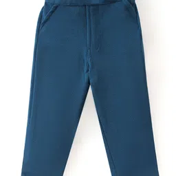 Babyhug Woven with Stretch Half Sleeves Three Pieces Party Suit with Bow -Navy Blue image 4