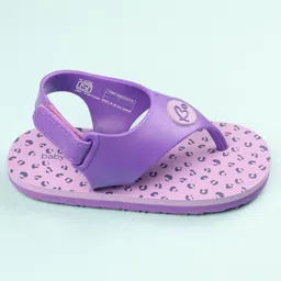 Babyoye Flip Flops Paw Design Velcro Closure - Purple image 4