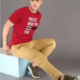 BRAWNY BATTLER Men Typography Printed Round Neck Cotton T-shirt image 4