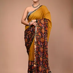 Lovwear Yellow Pure Cotton Sarees-picture-25