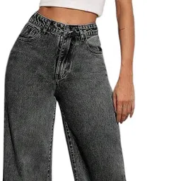 tyffyn Women Flared High Rise Grey Jeans image 5