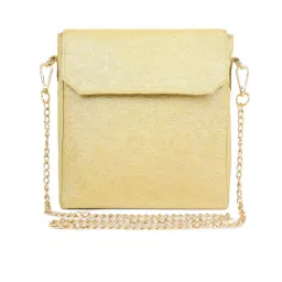 Tarini Nirula Flora Gold Sling Bag with Detachable Strap image 1