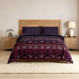 SPACES Banjara 100% Cotton Ornate Print Double Quilt - Purple-image-71