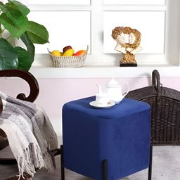 Shadowkart Blue Wooden Mudda Pouffe Ottoman-picture-19