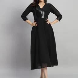 Curvydrobe Women Embellished Georgette Maxi Dress-picture-23