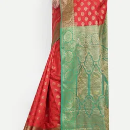jayant creation Red Art Silk Barasi Sarees image 2
