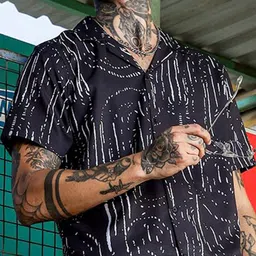 House of Koala Abstract Printed Shirt Collar Shirt With Shorts image 2