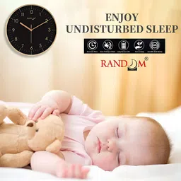 RANDOM Premium Collections Rose Gold & Black Printed Round Shaped Contemporary Wall Clock image 5