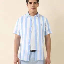 U.S. Polo Assn. Men Classic Tailored Fit Vertical Striped Cotton Casual Shirt-picture-38