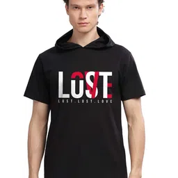 SOLACEACTIVE Men Typography Printed Hooded Cotton T-shirt-picture-35