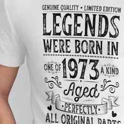 Seekbuylove Men Bio Finish Legends Born 1973 Round Neck Pure Cotton T-shirt image 4