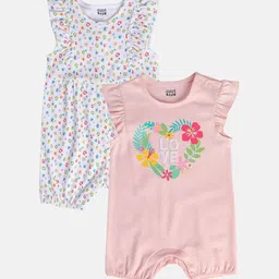 MINI KLUB Infant Girls Pack Of 2 Printed Rompers-image-81