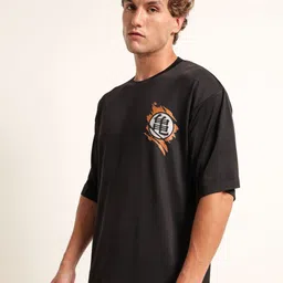 THE BEETEL HOUSE Men Printed Drop-Shoulder Sleeves Applique T-shirt image 2