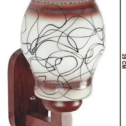 1ST TIME Brown & White Printed Wood Contemporary Abstract Shaped Shaped Wall Lamp image 2