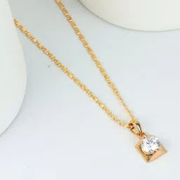 GARNISHA Women Gold-Plated Chain With Cubic Zirconia Pendant-picture-19