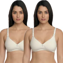 Inner Sense Solid Organic Antimicrobial Padded Feeding Bra Pack of 2 - White-picture-15