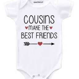 KNITROOT Cousins Make Best Friends Print Half Sleeves Onesie - White-picture-19