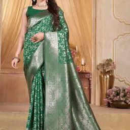 Garden Vareli Ethnic Motifs Woven Design Zari Saree-picture-19