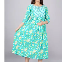 Ashvy Floral Printed Gotta Patti Pure Cotton Maternity Gotta Patti Pleated Anarkali Kurti-picture-21