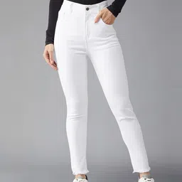 DOLCE CRUDO Women Skinny Fit High-Rise Light Fade Stretchable Jeans-picture-19