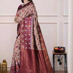 you shop we ship Ethnic Motifs Zari Art Silk Handloom Banarasi Saree-picture-27