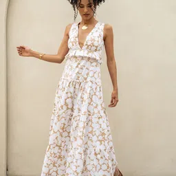 Sunscape Floral Printed Fit & Flare Midi Dress image 3