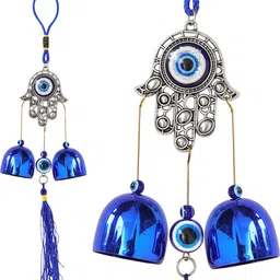 crystu Feng Shui Evil Eye hanging Wind Chime For Home Kitchen Decoration Pack Of 1 Iron Windchime-picture-21