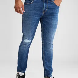 SPYKAR Men Slim Fit Mildly Distressed Light Fade Stretchable Jeans image 2