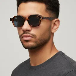 goglassic Unisex Black Lens & Brown Round Sunglasses with-picture-31