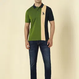 Allen Solly Colourblocked Polo Collar Pure Cotton T-shirt image 5