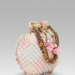 Anouk Embroidered Tasselled Potli Clutch image 4