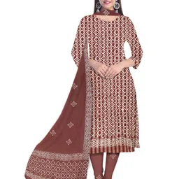 Farooq Dyeing Geometric Printed Pure Cotton Unstitched Dress Material-image-98