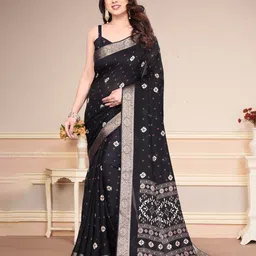 MAGNEITTA Women Bandhani Printed Zari Bandhani Saree-picture-24
