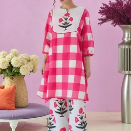 Tzelynn Women Floral Regular Kurta with Palazzos-image-15