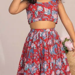 BAESD Girls Printed Foil Print Ready to Wear Lehenga & image 5