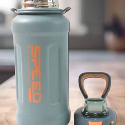 DeoDap Grey & Orange Colored Printed Stainless Steel Printed Water Bottle 800ml-picture-15