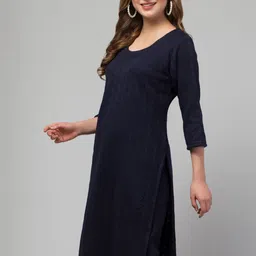 CROWN KING Round Neck Straight Woolen Kurta-image-90