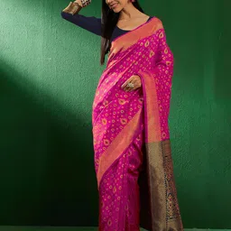 DIVASTRI Woven Design Zari Designer Banarasi Saree-picture-38
