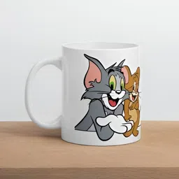 Mr UVD Brown White & Grey Cartoon Characters Printed Ceramic Matte Mug 350 ml image 5