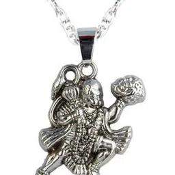 RAVIOUR LIFESTYLE Unisex Silver Hanuman Ji Contemporary Pendant-image-18