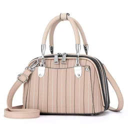 StyleCast Striped PU Structured Sling Bag image 1