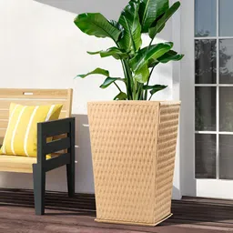 Myntra Elegant Homes Brown Textured Marble Unbreakable UV Protected Planter image 4