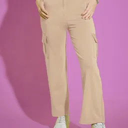 Dream Beauty Fashion Women Loose Fit High-Rise Easy Wash Cargos Trousers-image-55