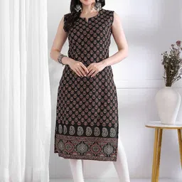 Vbuyz Women Ethnic Motifs Printed Cotton Straight Kurta-picture-20