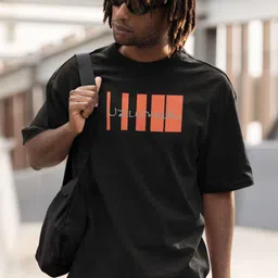 Elibolz Men Printed Drop-Shoulder Sleeves Bio Finish T-shirt image 4